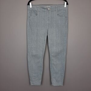 Liverpool Blue and White Houndstooth Checkered Print Skinny Jeans size 8